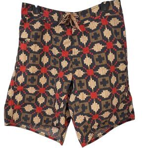 Patagonia Mens Board Shorts Size 33 Geometric Aztec Beach Vacation Surf Swimwear